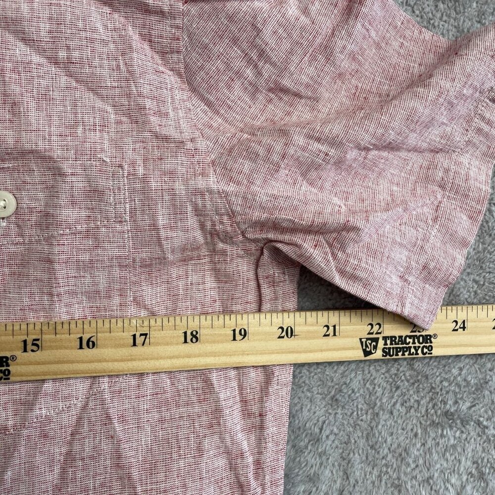 NEW Weatherproof Vintage Linen Blend Men's S Short Sleeve Button-Up Shirt Red - Picture 5 of 9